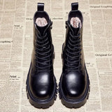 Winter Combat Boots 2021 New Fur Black Platform Boots For Women Punk Gothic Shoes Ankle Boots Female Brand