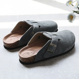 Hot Popular Women's Closed Toe Cork Slippers Mule Clogs Cork Sandals For Women Split Leather Garden Slides Cork
