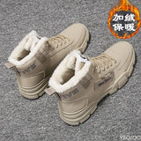 Boots Men's Snow Boots Winter Warm Lace Up 2023 New Men's Shoes Wool Plush Winter Boots Men's Shoes Extra