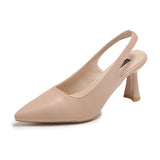Breakj Back Empty Single Shoes Women 2025 Summer New French Pointed One-Word Buckle With Sandals Women Fashion High