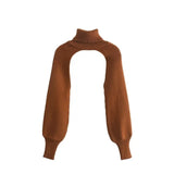 Turtleneck Long Sleeve Knitting Sweater Casual Femme Chic Design Pullover High Street Lady Tops