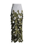 Spring 2025 New Personality Street Trending Irregular Splicing Bump Color High-Waist Hip Half-Dressed