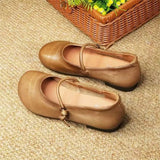 Breakj Women's Soft Soled Ballet Shoes Fashion Casual Round Toe Single Shoes Women's Mary Jane Shoes Simple Flat Shoes Ladies