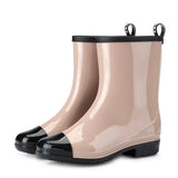 Shoes Woman Fashion Rainboots Slip-on Ladies Mud Water Shoes Mid-calf Soft PVC Female Botas Mujer Anti-slip Rain