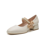 Breakj Jane Shoes Spring 2023 New Versatile Square Head Night Night Shoes Gentle Wind Low Heel Thick Heel Fairy Single Shoes