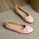Round Toe Bowtie Flats Woman Foldable Roll-Up Shoes Pocket Loafers Serpentine/Sequins Ballerinas Ladies Dress
