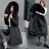 Fashionable Solid Warm Thick Fleece Hooded Winter Jacket Women 2021 New Fur Liner Parka Female Winter Long Coat