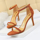 Breakj Fashion Sexy Sandals Ultra High Heel Suede Open Toe With Summer