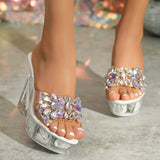 Breakj Diamond 11CM Nightclub High Heels Slippers Women's Shoes Show Pole Dancing Shoes Crystal