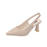 Breakj Spring And Summer New Sharp-Headed High-Heeled Shoes Women's Fine Heel Head Sandals Behind The Empty Light Single