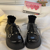 Lolita Heart New Platform Shoes Metal Punk High Heels Retro Soft Girl JK Shoes College Girls Sports sneakers Shoes Women's