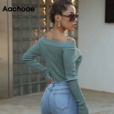 Women Sexy Off Shoulder Knitted Bodysuit 2021 Solid Long Sleeve Bodycon Jumpsuit Streetwear Casual Slash Neck