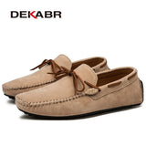 Casual Men Genuine Leather Shoes Summer Breathable Green Men's Loafers Leather Shoes Sapato Masculino Zapatos
