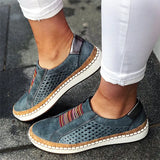 Women Slip on Sneakers Shallow Loafers Vulcanized Shoes Breathable Hollow Out Casual Ladies Shoes Woman Plus Size