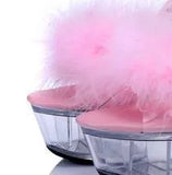 Breakj Maomao Sexy Super High Heels 15CM Thin Heel Waterproof Table Slippers Transparent Crystal Shoes Wedding Shoes Banquet High