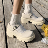Shoes Women Japanese Mary Jane Shoes Women Vintage Girls Students JK Uniform High Heel Platform Shoes Cosplay Plus