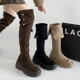 Breakj Version Of The Leisure Thick-Bottomed Long-Sleeve Boots Children's Sleeve Cylindrical Head 2025 Autumn And Winter New Thick Knee-Heeling Knight