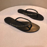 European Station In Summer New Fashion Flip-Flop Flip-Flops Flat Toe Outside Wearing Sandals And Slippers Size Sandals