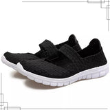 Size Women Flat Shoes 2021 Fashion Elastic Band Weave Shoes Women Comfort Flat Shoes Women Casual Loafers Zapatos De