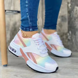 Women's Shoes Spring and Autumn New Mesh Breathable Casual Shoes Outdoor Lightweight Non-slip Wedge Heel Thick-soled