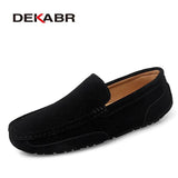 Men Loafers Shoes Warm Soft Genuine Leather Business Men Moccasins Shoes Breathable Slip on Driving Shoes Size