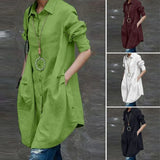 Women's Irregular Blouse ZANZEA 2022 Fashion Solid Shirts Casual Long Sleeve Blusas Female Button Pleated Tunic Tops