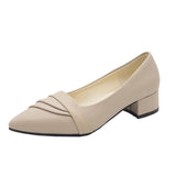 Breakj Women's Business Side Heel Single Shoe Tips Heel Small Leather Shoes Four Seasons Elegant Fashion High Heels