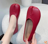 Ninja Shoes Woman Microfiber Leather Comfy Flats Split Toe Slippers Soft Bottom Loafers Brief Ladies Trotter