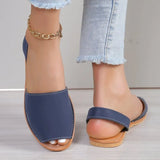Breakj Dew Back Empty Flat-Soled Casual Sandals 2025 New Rear-Stumbling Women's Shoes Beach
