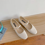 Heels Shoes New Spring Thick Heel Square Toe Shallow Mouth Single Shoes Women Wild Fairy Style Mary Jane