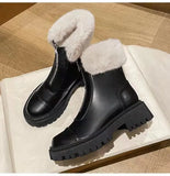 Winter Boots Women 2021 New Sexy Fashion Zipper Black White Ankle Boots For Women Luxury Designer Ladies Fur
