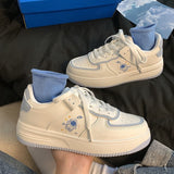 Color Small White Shoes 2024 Spring And Autumn New Female Bear Korean Casual White Shoes Round Head Flat Soles Student Small White