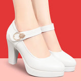 Thick-Heeled Cheongsam Catwalk High-Heeled Women's Thick-Soled Waterproof Platform Model Performance Shoes Working Women's