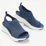Breakj Sandals Women's Autumn And Summer Net Cloth Thick Soles Of The Pedal Fish Mouth Flying Leisure Sports Large-Size