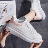 Spring/Summer Women shoes Wedges Platform Sneakers Lace-Up Breathable Casual Chunky Ladies White Shoes