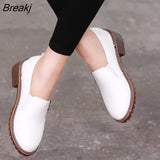 Women Flat Shoes Round Toe Lace-Up Oxford Shoes Woman Genuine Leather Brogue Women Shoes Free Shipping