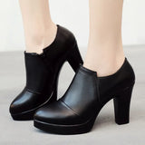 Mouth Single Shoes 2023 Autumn Korean Version Pointed Thick Heels For Ladies Waterproof Platform Size 40-43 Women's