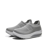 Mesh Knitting Sneakers Breathable Women Loafers Ladies Elastic Band Female Casual Slip On Comfortable Shoes Plus