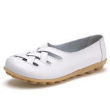 Women Sandals Summer Shoes 2020 New Female Fashion Split Leather Loafers Hollow Out Soft Bottom Nurse Working Flat