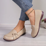 Summer Women Flat Shoes Comfort Non-slip Soft Oxford Solid Color Mom's Shoes New Fashion Leather Flat