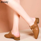 New Designer Shoes Women Pumps Low-heel Black Plus size Work ladies Leather Shoes Pointed Fashion Woman Shoe Zapatos