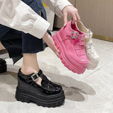 Breakj Spring And Autumn New Platform Woven Inside Increased Patent Leather Shoes Platform Sandal Women's Singles