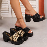 Breakj Large-Size Slope And Slippers Women's Color Red Font Thick-Sed Slippers Summer Striped Women's