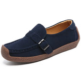 Breakj And Autumn New Women's Shoes Snail Shoes Leather Casual Sneakers Flat Bean Bean Shoes Female Mother