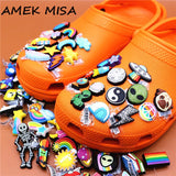 Space Alien Designer Shoe Charms 5pcs/lot Croc Buckle Accessories Luxury Rainbow Sun Clog Dog Jewelry Decorations
