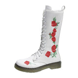 Winter Rain Boots New Women Shoes Knee High Boots PU PlatformThicken High Boots Retro Knight Boots Low-heeled