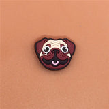 Sale 1pc Animals PVC Shoe Charms Shoe Buckle Accessories Cute Pug Face Shoe Decoration for croc jibz Kid's Party