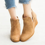 Pointed Toe Booties Winter Women Leopard Ankle Boots Footwear Platform High Heels Wedges Shoes Woman Bota