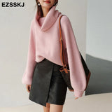 Winter oversize thick Sweater pullovers Women 2021 loose cashmere turtleneck big size Sweater Pullover for women