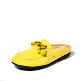 Luxury Brand Designer Women Slippers Slip On Mules Flat Casual Shoes Slides Summer Footwear Female Patent leather